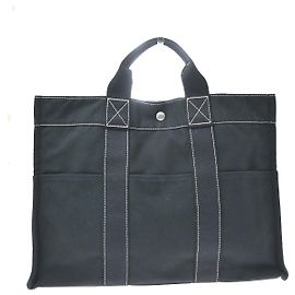 Hermès Hermes Fourre Tout Toile MM Black
