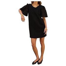 Autre Marque Maison Stella & Suzie Fedora Häkelkleid Schwarz Schwarz