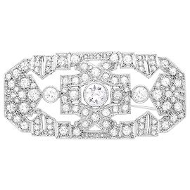 Autre Marque Broche Art Déco em platina, ouro branco e diamantes. Outro
