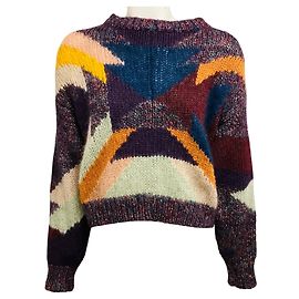Camisola de malha em lã e mohair multicolorida borgonha Isabel Marant Multicor
