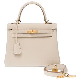 Hermès Bolso HERMES Kelly 25 en Cuero Blanco - 103993 Blanco
