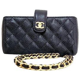 Chanel Timeless Matelasse Caviar Münz-Kartenetui Schwarz
