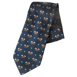 Cravate en soie Yves Saint Laurent Bleu