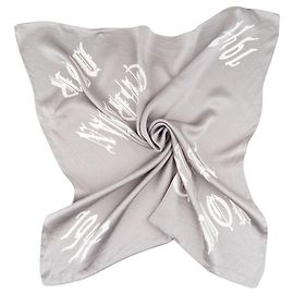 Lenço de pescoço em chiffon Dior by Galliano SS02 com logo ‘Gothic’ Cinza