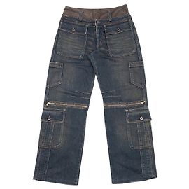 Calças Cargo em Denim de Cintura Dupla Dolce & Gabbana AW03 Azul