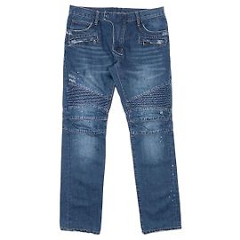 Jeans Denim Biker Balmain Dark Wash Blu