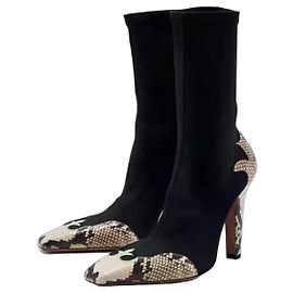 Paris Texas Belle Western 100 Stiefeletten mit Python-Print Schwarz Python drucken
