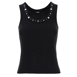 Versace Tank top emboidery studs Black
