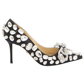 Escarpins Mach & Mach Double Bow en satin noir Noir