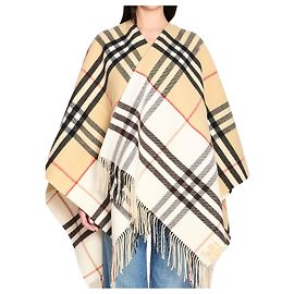 Burberry Double Check wrap cashmere and wool sand beige Other