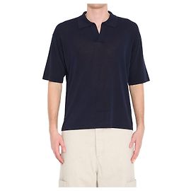 Roberto Collina Navy Blue Cotton Polo Shirt Blue