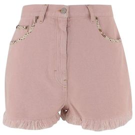 Pantaloncini in denim rosa Valentino Garavani cotone e lino Rosa