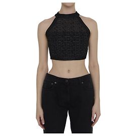 Balmain Top in maglia PB Labyrinth Nero