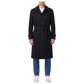 Lardini Single-breasted virgin wool and cashmere coat Black