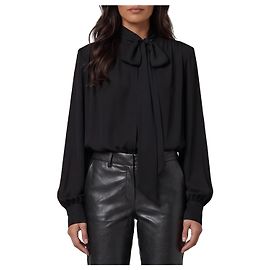 Federica Tosi Blusa de seda con lazo Negro