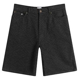 Casablanca Laser monogram denim shorts Black