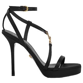 Versace Decorated satin Medusa '95 sandals Black