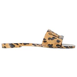 Dolce & Gabbana Leo Leo Print Gummischlappen braun Braun