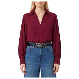 Sutton New York Blusa de georgette duplo borgonha Bordeaux