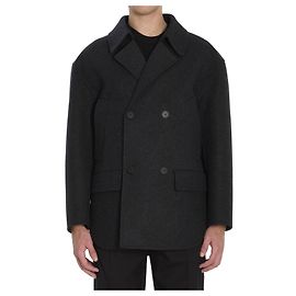 Fendi Cappotto peacoat in lana grigio Grigio