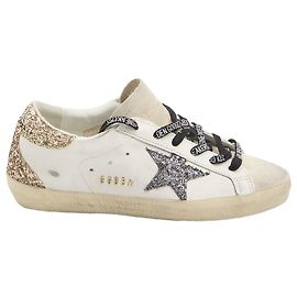 Baskets Golden Goose Super Star en cuir blanc Blanc
