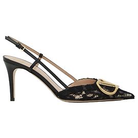 Valentino Garavani Zapatos slingback VLogo Signature de encaje Negro