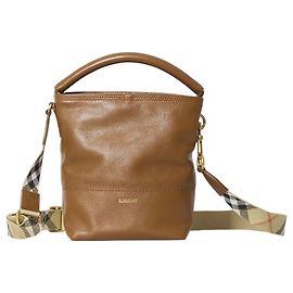 Sac seau Burberry B Clip en cuir marron Marron