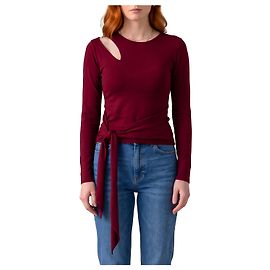 Federica Tosi Top cut-off com faixa Vermelho