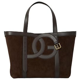 Dolce & Gabbana Suede leather shopping bag Brown