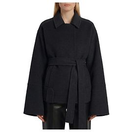Khaite Alder Charcoal Wollmantel kurz Schwarz
