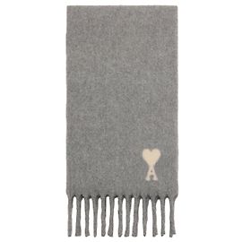 Ami Paris Sciarpa Ami de Coeur in alpaca grigia Grigio