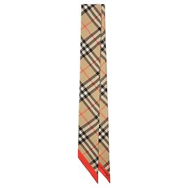 Burberry Check silk twill scarf beige Beige