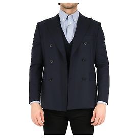 Veste croisée Tonello en laine bleue Bleu