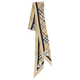 Burberry Check beige silk twill scarf Beige
