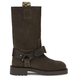 Botas de cano alto Loch em camurça castanha Burberry Marrom