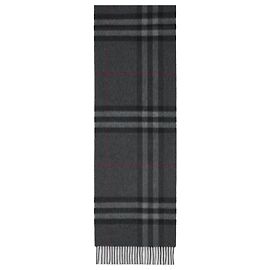 Burberry Check cashmere scarf grey Grey