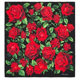 Dolce & Gabbana Lenço em sarja de seda estampado Vermelho