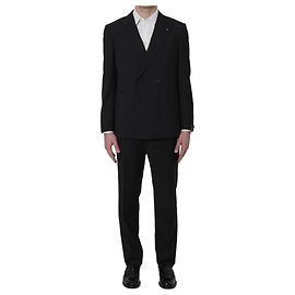 Tagliatore Super 110s virgin wool double-breasted suit Black