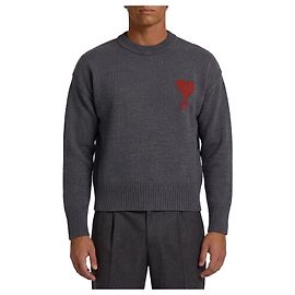 Pull Ami Paris Ami de Coeur en laine gris Gris