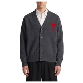 Ami Paris Cardigan Ami de Coeur Gris