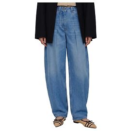 Jacquemus Vaqueros de talle alto pierna barrel Azul