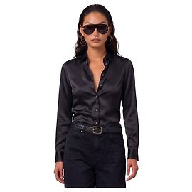 Sutton New York Black stretch silk shirt Black