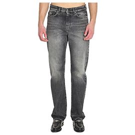 Versace Grey Denim Jeans Medusa Detail Grey