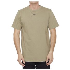 Off White Off Stitch T-shirt Beige Cotton Beige