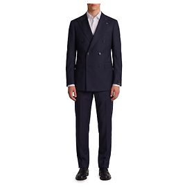 Tagliatore Blue virgin wool double-breasted Vesuvio suit Blue