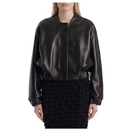 Chaqueta bomber Cordan de cuero negra Khaite Negro