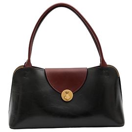 Versace Vivian East/West Black Leather Bag Black