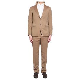 Tagliatore Single-breasted suit in super 130s virgin wool Brown
