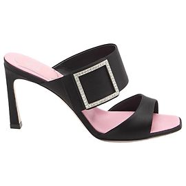 Roger Vivier Trompette satin mules Black