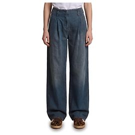 Golden Goose Calças de algodão lavagem média Azul